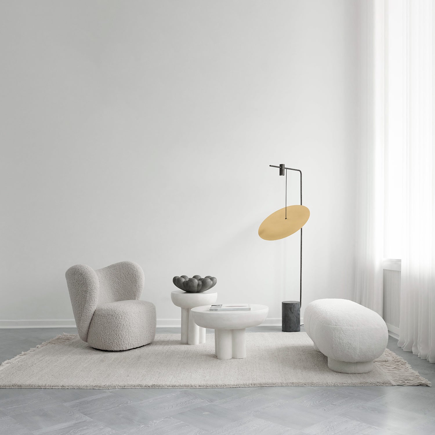 101 Copenhagen - Crown Table, Low - Bone White - Coffee or Side Table