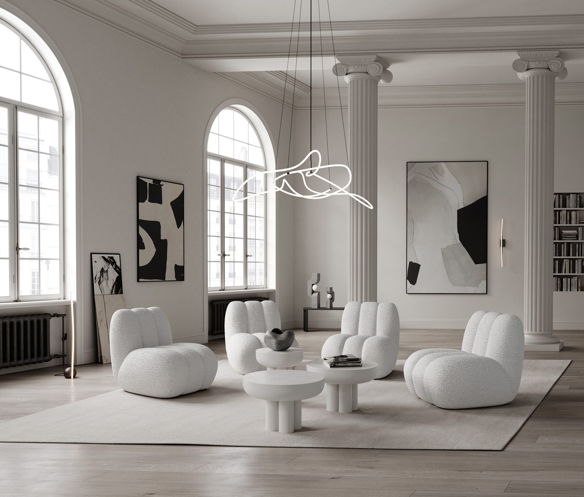 101 Copenhagen - Crown Table, Low - Bone White - Coffee or Side Table